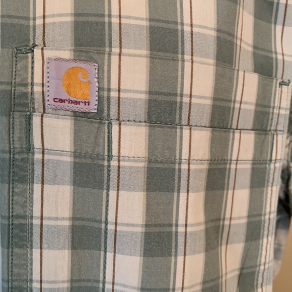Carhartt Mens 2XL short sleeve plaid button shirt - Picture 6 of 10